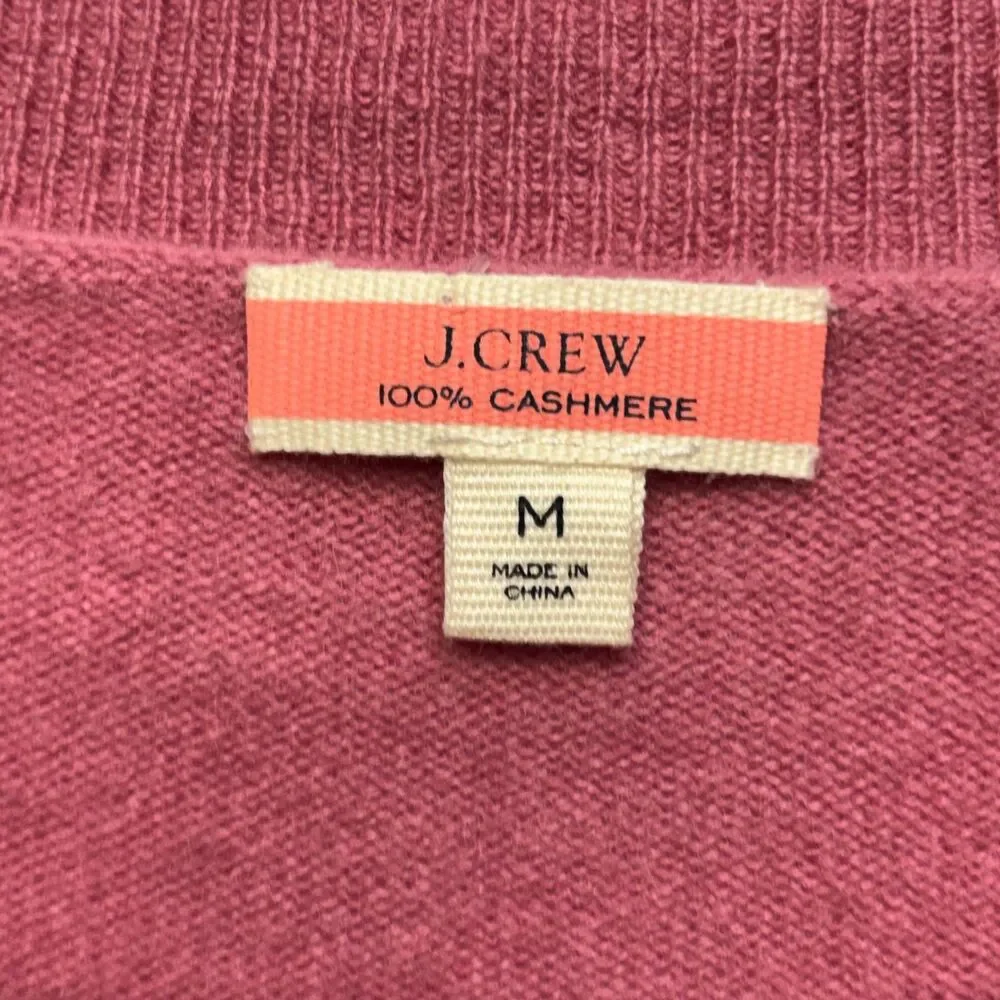 J. Crew Women 100% Cashmere Sweater Size Medium Pink C117 -25